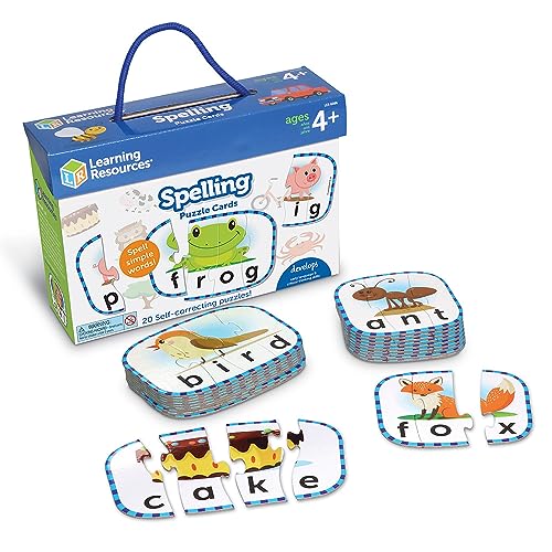 Learning Resources Buchstabier-Puzzlekarten, Vorbereitendes Lernen im Vorschulalter, Puzzles zur Eigenüberprüfung, ab 4 Jahren von Learning Resources