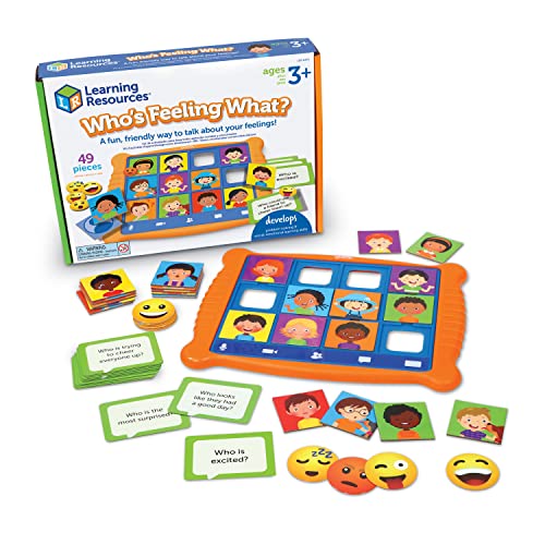 Learning Resources Wer fühlt was? Sozio-emotionale Lernspiele, Kommunikationsspiele für Kinder, Lernspielzeug „Emotionen“, Kinder-Lernspielzeug „Gefühle“, 49 Teile, ab 3 Jahren von Learning Resources