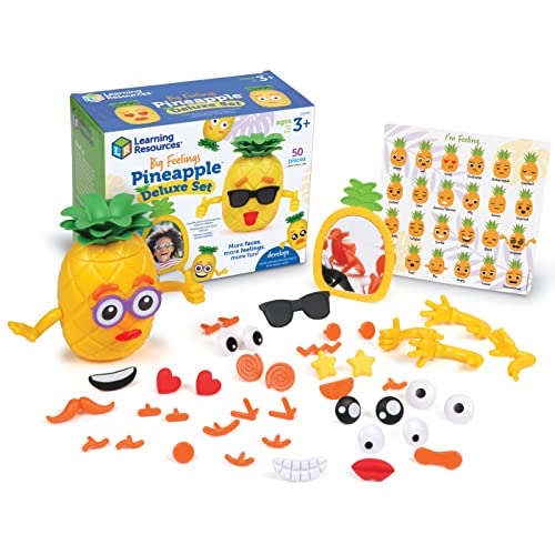 Learning Resources Deluxe-Set Ananas „Große Gefühle“, sozio-emotionales Spielzeug für Kleinkinder, Sensorik-Spielzeug für autistische Kinder, Sprachtherapie-Material, 50-teilig, ab 3 Jahren von Learning Resources