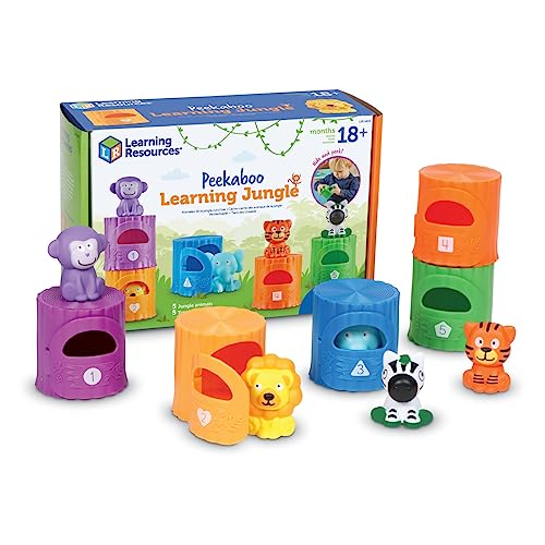 Learning Resources LER6815 Versteckspiel – Lern-Urwald für Kleinkinder, 10-teilig, ab 18 Monaten, Lernspielzeug, Babys, pädagogisches, Stressabbau-Spielzeug, feinmotorisches Geschick von Learning Resources
