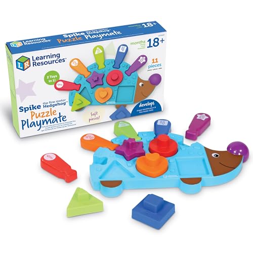 Learning Resources Spike den feinmotorischen Igel, Puzzlebrett Spielkamerad-11 Stück, Alter 18+ Monate Feinmotorspiel, Farbe und Form Erkennung Kleinkind Montessori Spielzeug von Learning Resources