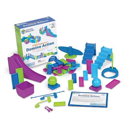 Learning Resources STEM Explorers Dominosteine in Aktion, MINT-Spielzeug für Kinder, 59-teilig, ab 5 Jahren von Learning Resources