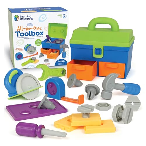 Learning Resources New Sprouts All-in-One Werkzeugkasten, Spielzeug für 2 Jahre Alten Jungen und Mädchen, 18 Teile, Grobe Werkzeuge zum Rollenspiel für Kleinkinder mit Tragebox Learning Resources New Sprouts All-in-One Werkzeugkasten, Spielzeug für 2 Jahre Alten Jungen und Mädchen, 18 Teile, Grobe Werkzeuge zum Rollenspiel für Kleinkinder mit Tragebox von Learning Resources