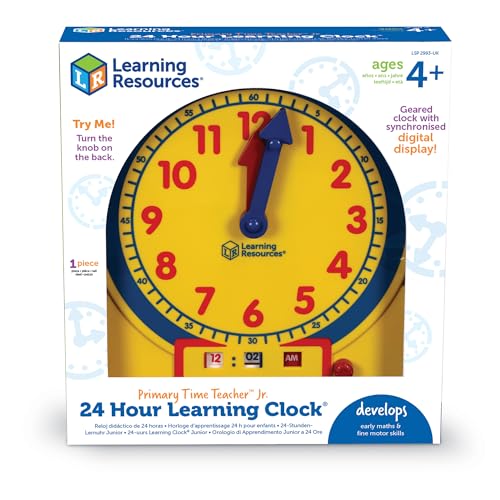 Learning Resources LSP2993-UK Primary Time Teacher 24-Stunden-Uhr, Multi, One Size von Learning Resources