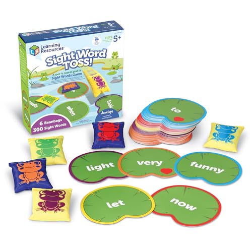 Learning Resources LSP4698-UK Sight Words werfen, ab 5 Jahren, Rechtschreibspiele, 220 englische Wörter, Lese-und Schreibfähigkeiten, Wortspiele, geeignet für 1 bis 6 Spieler, Multi von Learning Resources