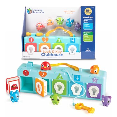 Learning Resources Lock & Key Clubhouse Spielhaus mit Schlüsseln & 5 Tierfreunden – Motorikspiel ab 18 Monaten von Learning Resources