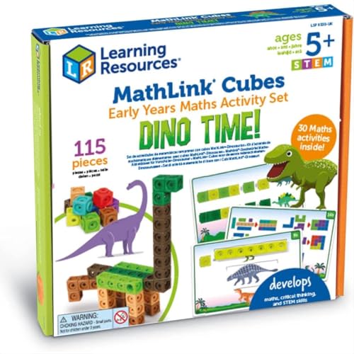 Learning Resources MathLink-Steckwürfel für die Vorschule, Mathe-Aktivitätsset: Die Dinos sind los, ab 5 Jahren von Learning Resources