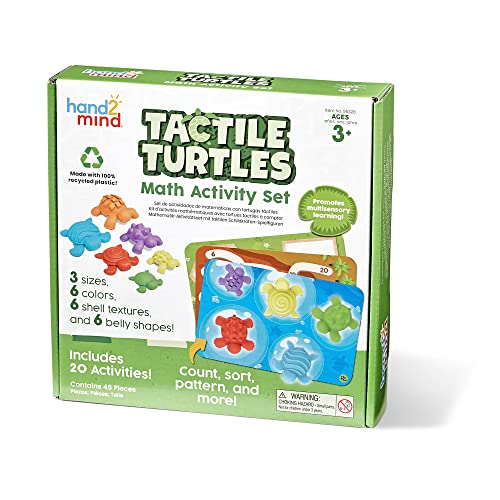 Learning Resources Mathe-Aktivitätsset Taktile Schildkröten, Zahlen lernen für Kleinkinder, Mathe-Zähler für Kinder, Farbsortierspielzeug, Sensorisches Spiel mit Schildkröten, Montessori von hand2mind