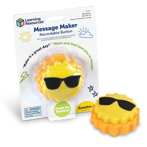 Learning Resources Message Maker Recordable Button Sunshine, Social Emotional Learning Toys, Social Emotional Learning Games, 1 Stück von Learning Resources