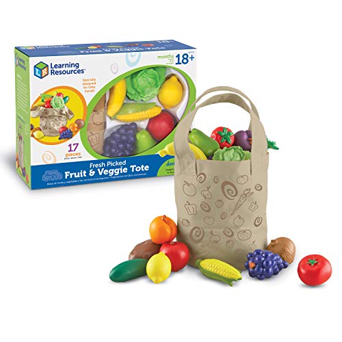 Learning Resources LER9722 New Sprouts Früchte und Gemüse Set im Baumwollbeutel, von Learning Resources