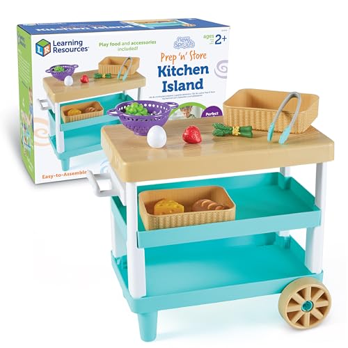 Learning Resources New Sprouts Kücheninsel, ab 2 Jahren, Spielzeug-Küchenzubehör inklusive 6 Teile Spielnahrung von Learning Resources