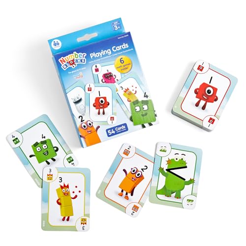 Learning Resources Numberblocks-Spielkarten, ab 3 Jahren, 54 Karten mit Charakterbildern, Regeln für 2 neue Numberblocks-Kinderspiele und 4 aktualisierte klassische Spiele, Familienspiel für unterwegs von hand2mind