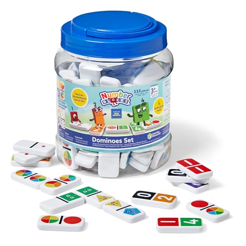Learning Resources Numberblocks Wiederverwendbare Dominosteine, 112 Dominosteine mit Aufbewahrungsbox, Lernspielzeug zum Erlernen von Zahlen und Formen, Geschenk für Jungen und Mädchen ab 3 4 + Jahren von Learning Resources