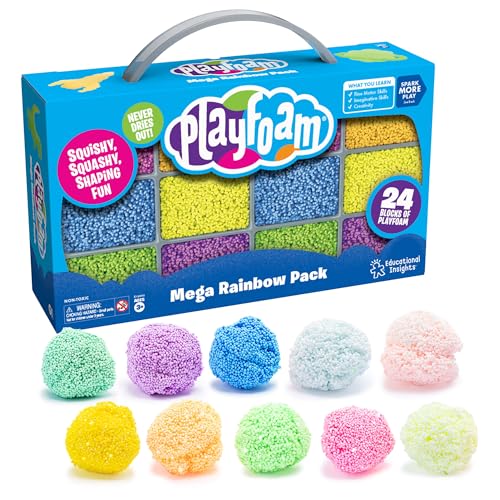 Learning Resources Playfoam Riesenset in Regenbogenfarben, Kreativer Spielspaß, Basteln, Gestalten für Kinder, 32 Playfoam-Blöcke, Perfekt für den Unterricht, für Spielgruppen, Ab 3Jahren von Educational Insights