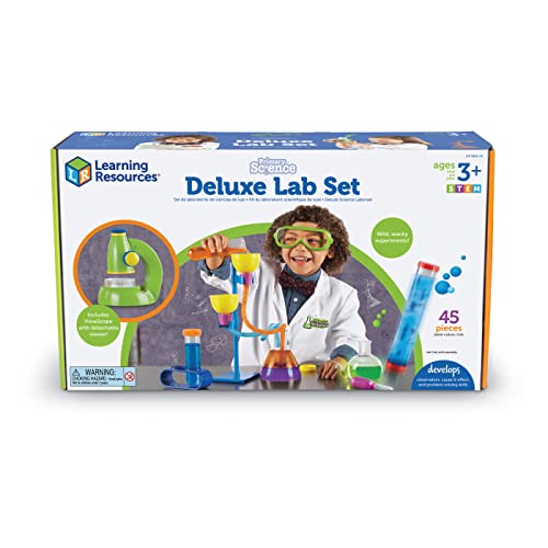 Learning Resources Primary Science Deluxe-Laborset, 20 wissenschaftliche Experimente für Kinder, Realistische Laborinstrumente für Kinder, MINT-Spielzeug für Vorschulkinder, 45-teilig, 3+ von Learning Resources