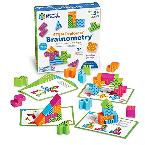 Learning Resources STEM Explorers Brainometry, Logisches Denken und Mint-Fähigkeiten, 3D-Denkspiel für Kinder, 10 Herausforderungen für Mint-Profis, ab 5 Jahren von Learning Resources