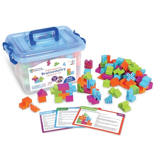 Learning Resources STEM Explorers Brainometry Klassenset LER9467, Ab 5 Jahren, 3D-Puzzle Set, Feinmotorik & Logik Fördern, Teamwork Im Klassenzimmer, Inkl. 120 Bausteinen & Karten von Learning Resources