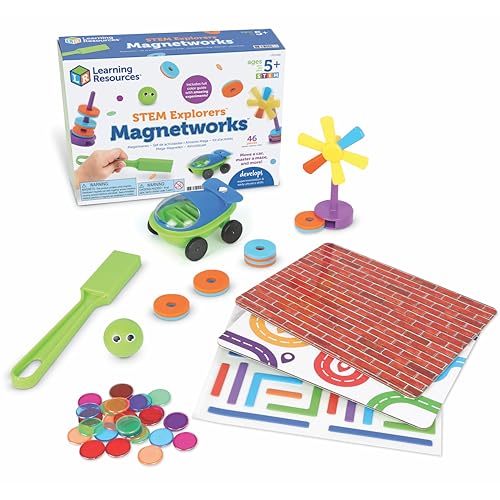 Learning Resources STEM Explores Magnetwerke, magnetische Fliesen-Blöcke, STEM-Spielzeug, sensorisches Mülleimerspielzeug, Feinmotorik, Kinderspiele, Klassenzimmer-Must-Haves, Geburtstagsgeschenk von Learning Resources