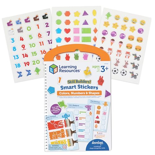 Learning Resources Skill Builders Smart Stickers Farben, Zahlen & Formen, Lernbuch mit Stickern ab 3 Jahren von Learning Resources