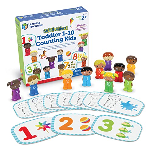 Learning Resources Skill Builders! Zählkinder 1-10, Lernspielzeug ab 18 Monaten, Aktivitäten für Kleinkinder, Lernspielsachen zum Farbenlernen, 20-teilig, ab 18 Monaten von Learning Resources