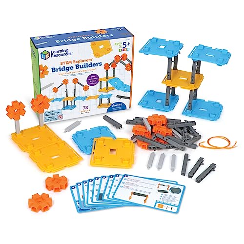 Learning Resources LER9461 STEM Explorers Brückenbauer, 72-teilig, ab 5 Jahren, Bauspielzeug, Baukästen, Mint-Projekte für Kinder, Spielzeug zum Selberbauen, Einheitsgröße von Learning Resources