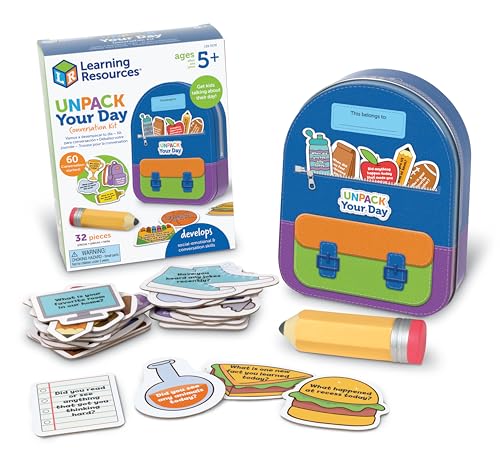 Learning Resources Auspacken Sie Ihren Tag Gesprächsset – soziale emotionale Lernspiele für Kinder ab 5 Jahren, Gesprächsstarter für Kinder, Lernspielzeug, Geburtstagsgeschenke für Jungen und Mädchen von Learning Resources