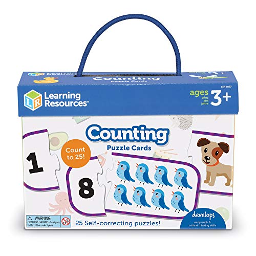 Learning Resources Zahlen-Puzzlekarten, Vorbereitendes Lernen im Vorschulalter, Puzzles zur Eigenüberprüfung, ab 3 Jahren von Learning Resources
