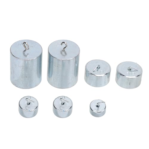Leatikall 7 PCs Hooked Gewicht Set, Labor Hooked Gewicht 10g 20g 50g 200g Chromstahlhakengewichte für Allgemeine Wissenschaft und Physik Laborarbeit Festgelegt von Leatikall