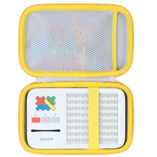Lebakort Hart Tasche Hülle Etui für GiiKER Super Blocks Muster-Matching-Puzzlespiele (Weißer + gelber Reißverschluss) von Lebakort