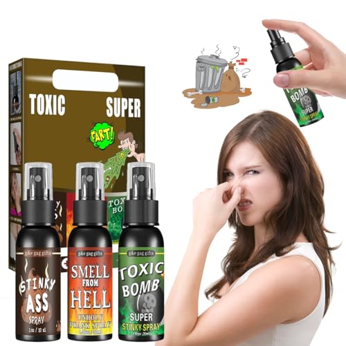Furzspray, 3 Stück Stinkbomben Extrem Set | Novelty Prank Spray, Pupsspray für Erwachsene, Furzspray Extrem Fart Spray, Scherzartikel mit Sicherem Geruch, Fart Spray Extra Strong, 90 Ml Fart Spray von Lebenistgut
