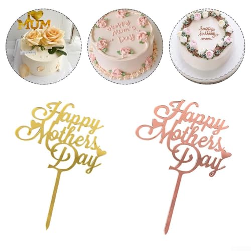 Stilvolle Acryl-Kuchen für Muttertagspartys und Feiern (goldfarben), 10 Stück von Lecreatekit