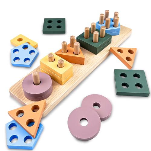 Lectorias Montessori Spielzeug, motorikspielzeug, kinderspielzeug, holzspielzeug in Pastellfarben, sortierspiel und Stapelspielzeug aus Holz, lernspielzeug für Jungen & Mädchen ab 1 2 3 Jahr Lectorias Montessori Spielzeug, motorikspielzeug, kinderspielzeug, holzspielzeug in Pastellfarben, sortierspiel und Stapelspielzeug aus Holz, lernspielzeug für Jungen & Mädchen ab 1 2 3 Jahr von Lectorias