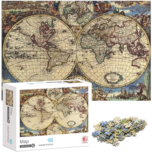 Ledeak 1000-teiliges Puzzle für Erwachsene und Kinder, Klassisches Puzzle mit Ate Karte, Stress Abbauen, Puzzlespiel für die ganze Familie von Ledeak