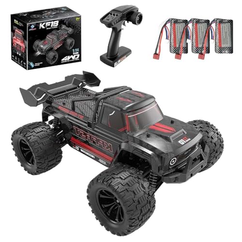 Ledovan 1:14 Ferngesteuertes Autos Bürstenlose für Erwachsene, 4WD Offroad RC Truck mit Hoher Geschwindigkeit 70KM/H, All-Terrain Truggy, 2.4GHz Wasserdichter RC Buggy, 3 Batterien(Schwarz) von Ledovan