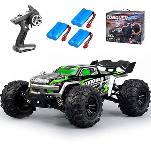 Ledovan 1:16 50km/h Ferngesteuertes Auto, 4WD Kohlebürste Motor Hohe Geschwindigkeit RC Auto für Erwachsene, Wasserdichtes Monstertruck, 2.4Ghz All Terrain Offroad 3 Batterien, Grün Ledovan 1:16 50km/h Ferngesteuertes Auto, 4WD Kohlebürste Motor Hohe Geschwindigkeit RC Auto für Erwachsene, Wasserdichtes Monstertruck, 2.4Ghz All Terrain Offroad 3 Batterien, Grün von Ledovan