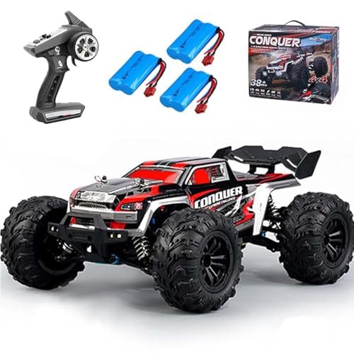 Ledovan 1:16 50km/h Ferngesteuertes Auto, 4WD Kohlebürste Motor Hohe Geschwindigkeit RC Auto für Erwachsene, Wasserdichtes Monstertruck, 2.4Ghz All Terrain Offroad 3 Batterien, Rot Ledovan 1:16 50km/h Ferngesteuertes Auto, 4WD Kohlebürste Motor Hohe Geschwindigkeit RC Auto für Erwachsene, Wasserdichtes Monstertruck, 2.4Ghz All Terrain Offroad 3 Batterien, Rot von Ledovan