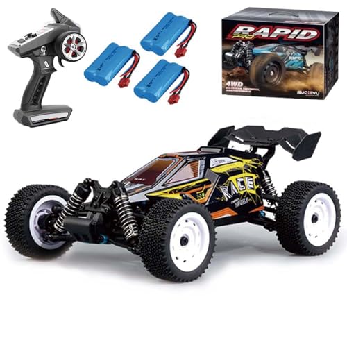 Ledovan 1:16 Ferngesteuertes Auto für Erwachsene, 50 km/h Off-Road All Terrain, 4WD Wasserdichter Monstertruck,Kohlebürste Motor,2.4GHz RC Buggy,Gelb(3 Batterien) von Ledovan