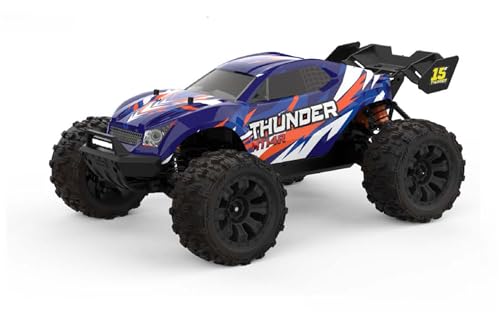 Ledovan 100KM/H Ferngesteuertes Auto Bürstenloser Motor, 1:14 Hochgeschwindigkeits RC Monstertruck Off-Road für Erwachsene, 4WD All Terrain RC Auto, 3 Batterien(Blau) von Ledovan