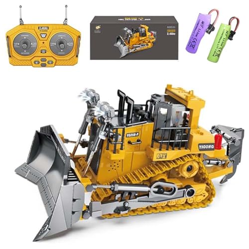 Ledovan Ferngesteuerter Bulldozer Spielzeug, RC Bagger Spielzeugautos mit Licht und Soundeffekten, Metall Bagger, Geschenke für Jungen und Mädchen Ledovan Ferngesteuerter Bulldozer Spielzeug, RC Bagger Spielzeugautos mit Licht und Soundeffekten, Metall Bagger, Geschenke für Jungen und Mädchen von Ledovan