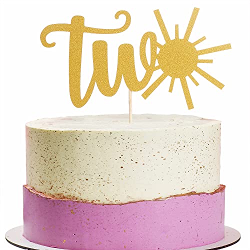 Cake Topper Sun Two Birthday - Single-sided Gold Glitter Sunshine 2nd Birthdy Cake Topper, Sun Two Birthday Cake Smash Topper For Photo Booth Props, 2 Years Old Birthday Party Cake Decorating Cake Topper Sun Two Birthday - Single-sided Gold Glitter Sunshine 2nd Birthdy Cake Topper, Sun Two Birthday Cake Smash Topper For Photo Booth Props, 2 Years Old Birthday Party Cake Decorating von LeeLeeAn