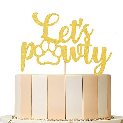 Gold Let's Pawty Tortenaufsatz – Haustier Hund Geburtstag Kuchen Dekoration, Welpe Jungen Mädchen Geburtstag Party Kuchen Dekoration Zubehör, Gold Glitzer Hund Thema Geburtstag Lets Pawty Cake Topper Gold Let's Pawty Tortenaufsatz – Haustier Hund Geburtstag Kuchen Dekoration, Welpe Jungen Mädchen Geburtstag Party Kuchen Dekoration Zubehör, Gold Glitzer Hund Thema Geburtstag Lets Pawty Cake Topper von LeeLeeAn