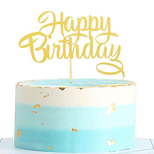 Tortenaufsatz "Happy Birthday", goldfarbener Glitzer, Kuchendekoration, Foto-Requisiten, Kuchendekoration, Zubehör Tortenaufsatz "Happy Birthday", goldfarbener Glitzer, Kuchendekoration, Foto-Requisiten, Kuchendekoration, Zubehör von LeeLeeAn