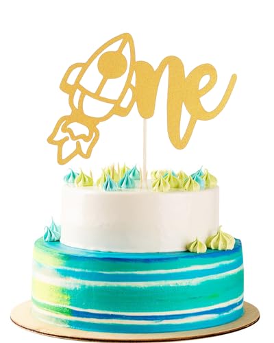 Rocket One Tortenaufsatz – Goldener Glitzer-Weltraum 1. Geburtstag, Partyzubehör, First Rocket Baby 1. Geburtstag, Kuchendekoration, himmlischer Tortenaufsatz Rocket One Tortenaufsatz – Goldener Glitzer-Weltraum 1. Geburtstag, Partyzubehör, First Rocket Baby 1. Geburtstag, Kuchendekoration, himmlischer Tortenaufsatz von LeeLeeAn
