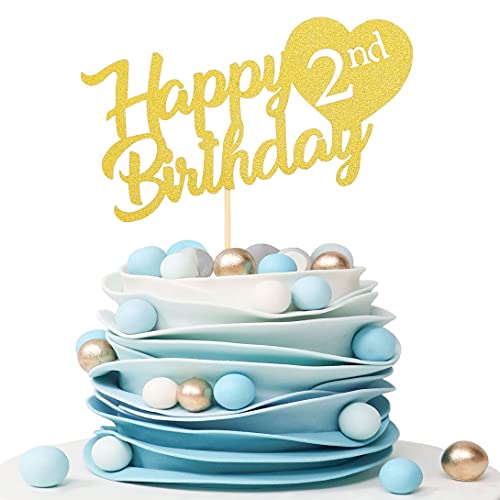 Tortenaufsatz "Happy 2nd Birthday" – 2. Geburtstag, goldene Kuchendekoration, Kuchendekoration, Foto-Requisiten, Happy Heart Shape Two Years Old Birthday Tortenaufsatz "Happy 2nd Birthday" – 2. Geburtstag, goldene Kuchendekoration, Kuchendekoration, Foto-Requisiten, Happy Heart Shape Two Years Old Birthday von LeeLeeAn