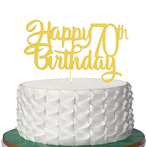 LeeLeeAn Tortenaufsatz 'Happy 70th Birthday' - Gold, Glitzernd, Kuchendekoration für 70. Geburtstag LeeLeeAn Tortenaufsatz 'Happy 70th Birthday' - Gold, Glitzernd, Kuchendekoration für 70. Geburtstag von LeeLeeAn