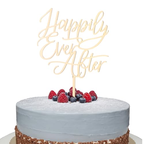 Tortenaufsatz "Happy Ever After", goldfarben, Acryl, Verlobungs- und Hochzeitsdekoration, Brautparty-Schild für Hochzeiten, Verlobungen von LeeLeeAn