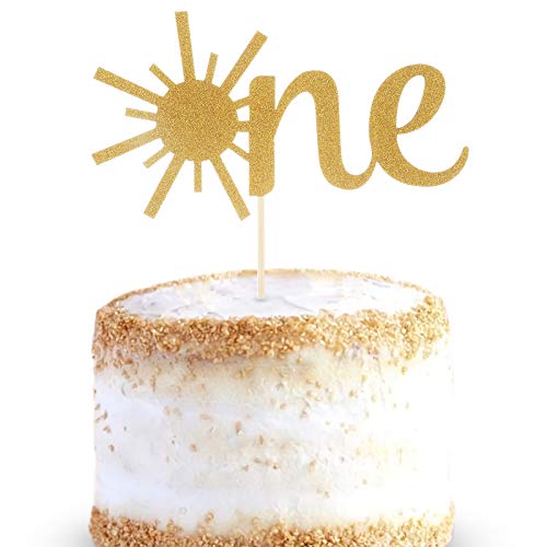 Tortenaufsatz für den 1. Geburtstag des Babys – Goldene Glitzer-Sonnenschein zum ersten Jahrestag der Dusche, einseitige Sonne, 1 Geburtstagstorte Smash Topper für Fotoautomaten-Requisiten Tortenaufsatz für den 1. Geburtstag des Babys – Goldene Glitzer-Sonnenschein zum ersten Jahrestag der Dusche, einseitige Sonne, 1 Geburtstagstorte Smash Topper für Fotoautomaten-Requisiten von LeeLeeAn
