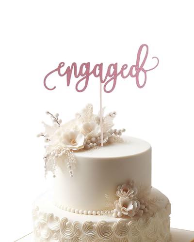Tortenaufsatz mit Aufschrift "Engaged", Roségold, Verlobungsthema, Hochzeitstag, Brautparty, Junggesellinnenabschied, Kuchendekoration, Partyzubehör Tortenaufsatz mit Aufschrift "Engaged", Roségold, Verlobungsthema, Hochzeitstag, Brautparty, Junggesellinnenabschied, Kuchendekoration, Partyzubehör von LeeLeeAn