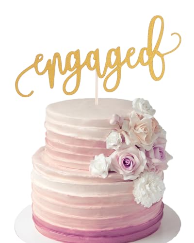 Tortenaufsatz mit goldenem Glitzer, Verlobungs-Thema, Kuchendekoration, Hochzeitstag, Brautparty, Junggesellinnenabschied, Kuchendekoration, Partyzubehör Tortenaufsatz mit goldenem Glitzer, Verlobungs-Thema, Kuchendekoration, Hochzeitstag, Brautparty, Junggesellinnenabschied, Kuchendekoration, Partyzubehör von LeeLeeAn