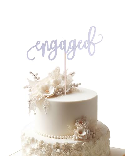 Tortenaufsatz mit silberfarbenem Glitzer, Verlobungs-Thema, Hochzeitstag, Brautparty, Junggesellinnenabschied, Kuchendekoration, Partyzubehör Tortenaufsatz mit silberfarbenem Glitzer, Verlobungs-Thema, Hochzeitstag, Brautparty, Junggesellinnenabschied, Kuchendekoration, Partyzubehör von LeeLeeAn